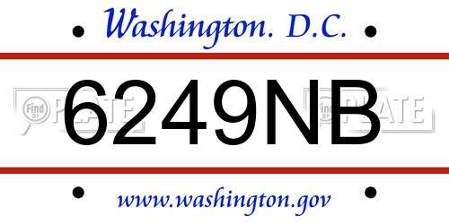 6249NB District Of Columbia License Plate