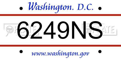 6249NS District Of Columbia License Plate
