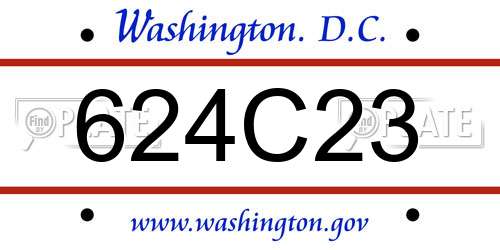 624C23 District Of Columbia License Plate