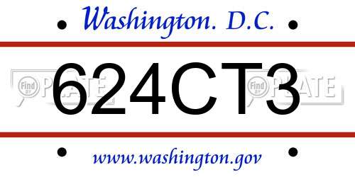 624CT3 District Of Columbia License Plate
