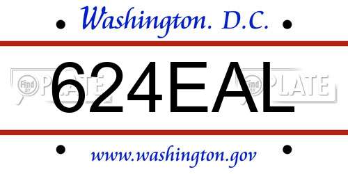 624EAL District Of Columbia License Plate