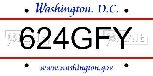 624GFY District Of Columbia License Plate