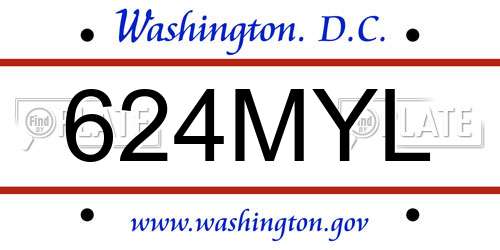 624MYL District Of Columbia License Plate