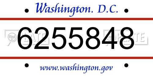 6255848 District Of Columbia License Plate