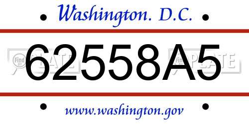 62558A5 District Of Columbia License Plate