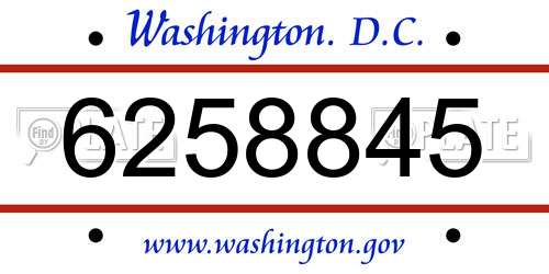 6258845 District Of Columbia License Plate