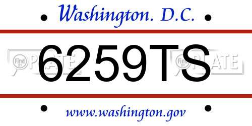6259TS District Of Columbia License Plate