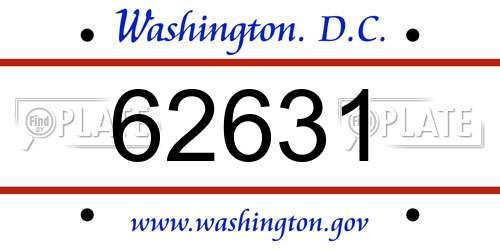 62631 District Of Columbia License Plate