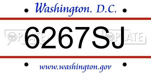 6267SJ District Of Columbia License Plate