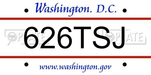 626TSJ District Of Columbia License Plate