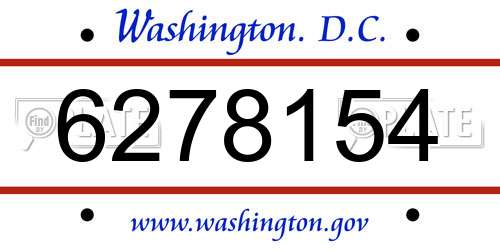6278154 District Of Columbia License Plate