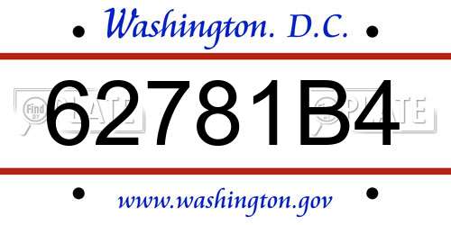 62781B4 District Of Columbia License Plate
