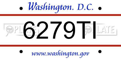 6279TI District Of Columbia License Plate