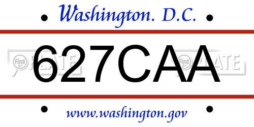 627CAA District Of Columbia License Plate