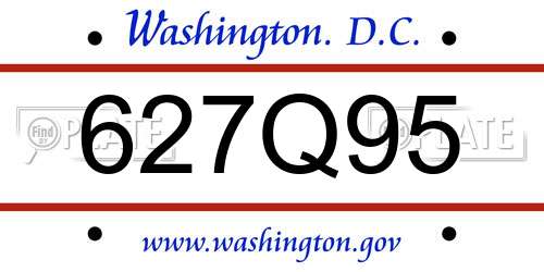 627Q95 District Of Columbia License Plate