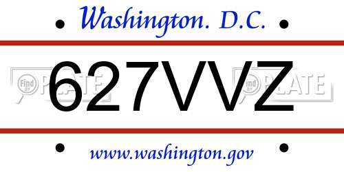 627VVZ District Of Columbia License Plate