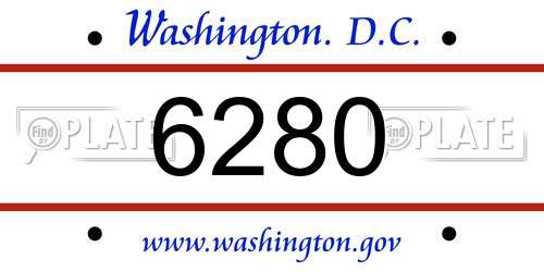 6280 District Of Columbia License Plate