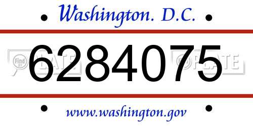 6284075 District Of Columbia License Plate