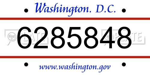 6285848 District Of Columbia License Plate