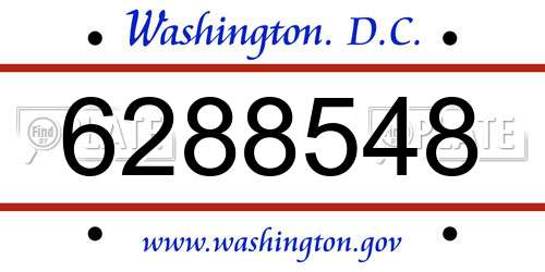 6288548 District Of Columbia License Plate