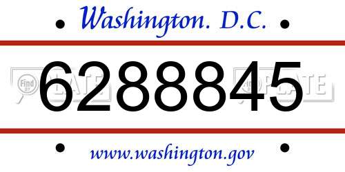 6288845 District Of Columbia License Plate