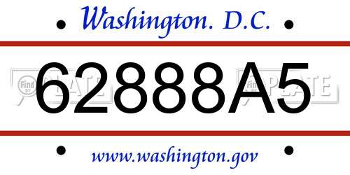 62888A5 District Of Columbia License Plate