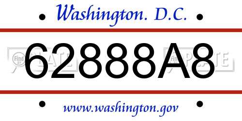 62888A8 District Of Columbia License Plate