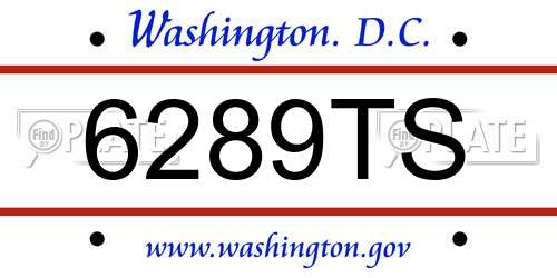 6289TS District Of Columbia License Plate