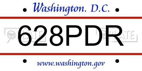 628PDR District Of Columbia License Plate