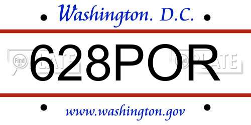 628POR District Of Columbia License Plate