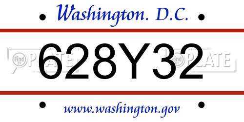 628Y32 District Of Columbia License Plate