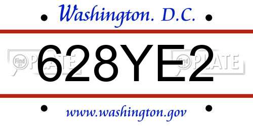628YE2 District Of Columbia License Plate