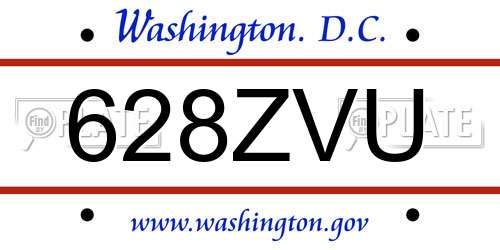 628ZVU District Of Columbia License Plate