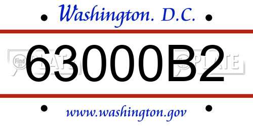 63000B2 District Of Columbia License Plate