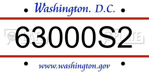 63000S2 District Of Columbia License Plate