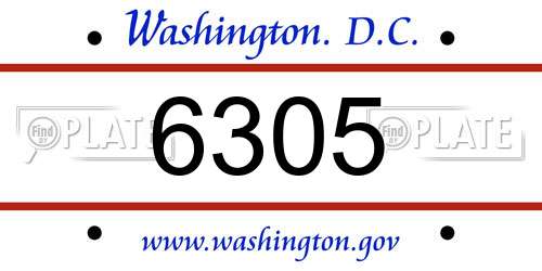 6305 District Of Columbia License Plate