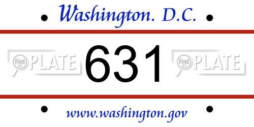 631 District Of Columbia License Plate