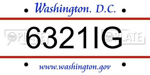 6321IG District Of Columbia License Plate