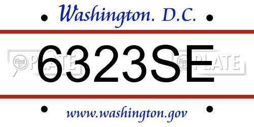 6323SE District Of Columbia License Plate