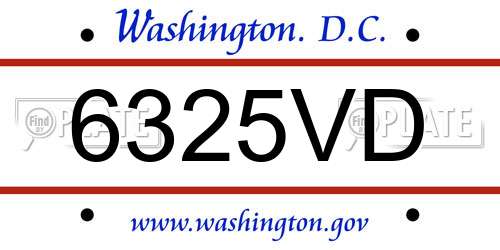 6325VD District Of Columbia License Plate