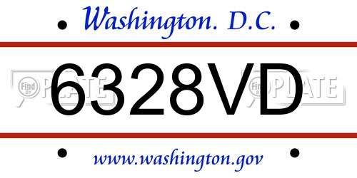 6328VD District Of Columbia License Plate