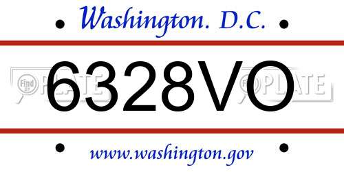6328VO District Of Columbia License Plate