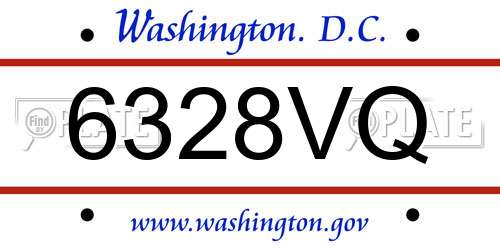 6328VQ District Of Columbia License Plate