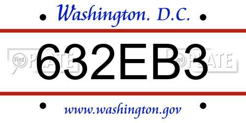 632EB3 District Of Columbia License Plate