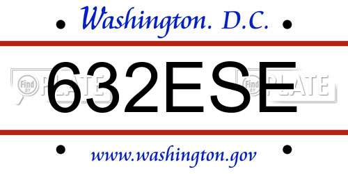 632ESE District Of Columbia License Plate