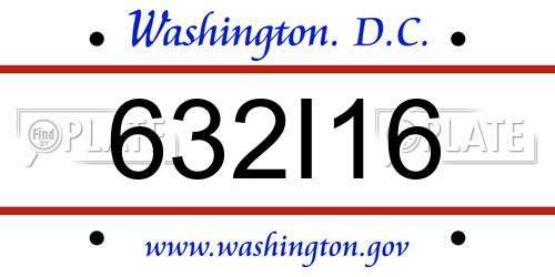 632I16 District Of Columbia License Plate
