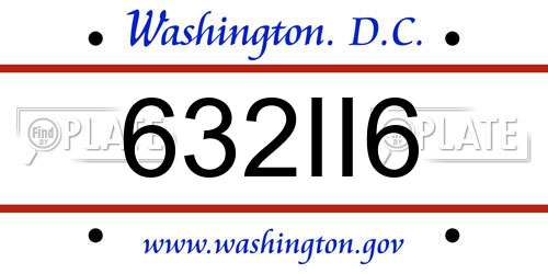 632II6 District Of Columbia License Plate