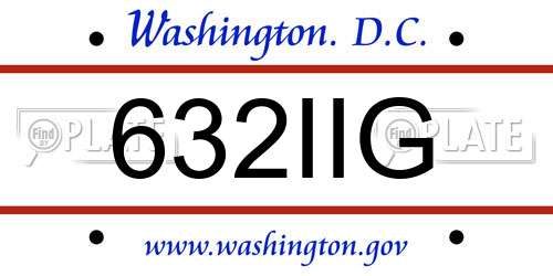 632IIG District Of Columbia License Plate