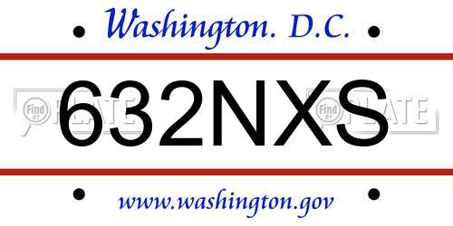 632NXS District Of Columbia License Plate