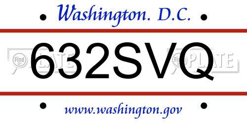 632SVQ District Of Columbia License Plate